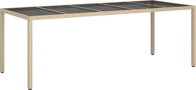 Produktbild von Gartentisch Beige 250 x 100 x 75 cm Poly-Rattan