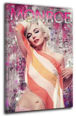 Produktbild von Blonde Ikone Retro Pop Art Farbenfrohes Porträt Wandbild: 40x60x2cm