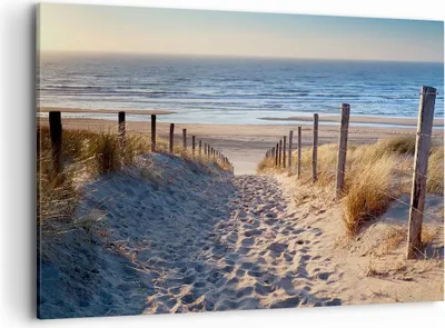 Produktbild von Bild auf Leinwand - Leinwandbild - Meer Strand Düne - 100x70cm - Wand Bild - Wanddeko - Wandbilder - Leinwanddruck - Bilder - Kunstdruck - Wanddekoration - Leinwand bilder - Wandkunst - AA100x70-3612