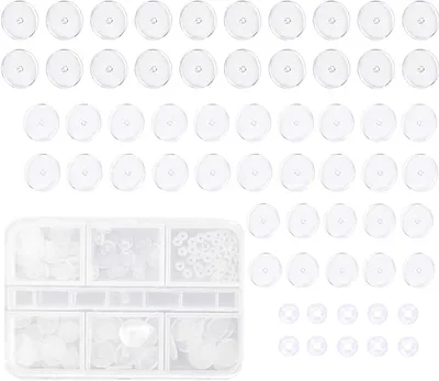 Productafbeelding van 60 Stuks Anti-Wildvlees Schijfpiercings - Transparante Siliconen Oorbellen voor Piercings