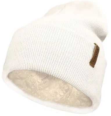 Weiche, warme gestrickte Wintermütze mit Fleece-Futter