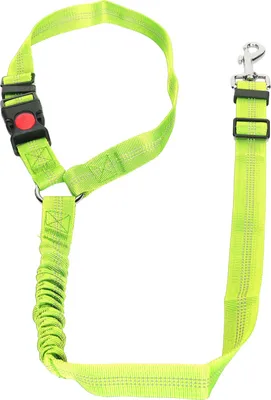Image de Ceinture de sécurité pour chien en nylon réfléchissant pour voitureVert fluorescent