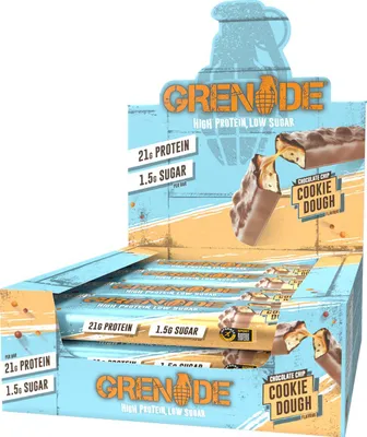 Produktbild von Grenade Protein Bar - 12 x 60 g Chocolate Chip Cookie Dough