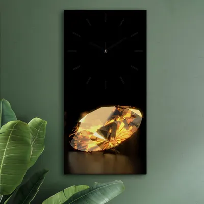 Produktbild von Wohnzimmer Leinwand Uhr Geräuschlos Küche 30x60 Diamanten, Brillanten, Motive, Textur, schwarze Zeiger