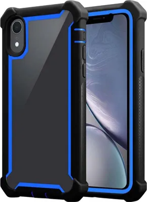 Obrázek produktu pro Cadorabo Case for Apple iPhone XR Protective Case in Blue Pouzdro na mobilní telefon TPU Silicone Edge Glass Back Acrylic