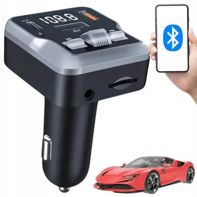 Produktbild von FM Transmitter Bluetooth 5.3 KFZ Adapter 12–24 V USB-C 30 W Ladegerät Freisprecheinrichtung MP3 Radio Zigarettenanzünder