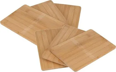 Image de 6 planches à découper en bambou 22 x 14 cm - planche de cuisine en bois - plat de service cuisine - planches naturelles
