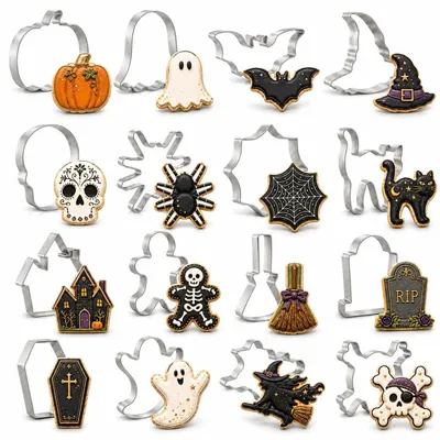 16-teiliges Halloween-Ausstecher-Set aus Edelstahl
