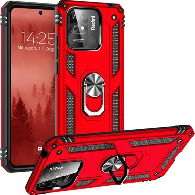 Produktbild von Armor Outdoor Handyhülle für Xiaomi Redmi 10C Handy Panzer Case Cover Schutzhülle Farbe: Rot