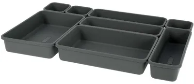Produktbild von Schubladenorganisatoren - 8 Stück im Set, Farbe Grau