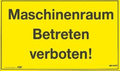 Produktbild von Kunststoffschild - MASCHINENRAUM - Betreten verboten - Gr. ca. 25 x 15cm - 308409