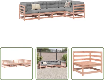 Produktbild von The Living Store 5-tlg. Garten-Sofagarnitur Massivholz Douglasie