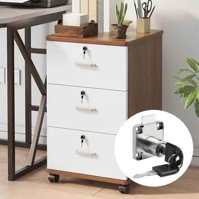 Immagine prodotto di Set di 4 serrature per mobili con chiave, serrature per cassetti e armadi in acciaio inox