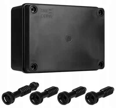 Obrázok produktu pre Povrchová rozvodná skriňa IP65 rozvodná skriňa 150x110x70 mm čierna priemyselná skriňa