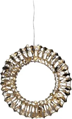Produktbild von Nampook Weihnachtskranz mit LED-Lichtern - schimmerndes Gold - Ø30 cm