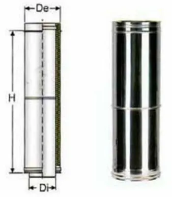 Produktbild von Edelstahl, doppelwandig, Teleskopelement, Länge 340-550 mm, Durchmesser 130/180 mm