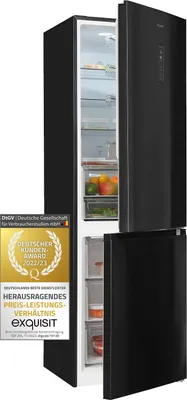 Produktbild von Exquisit Kühl- und Gefrierkombination KGC350-105-NF-040C | NoFrost | 347 l Nutzinhalt | LED-Display