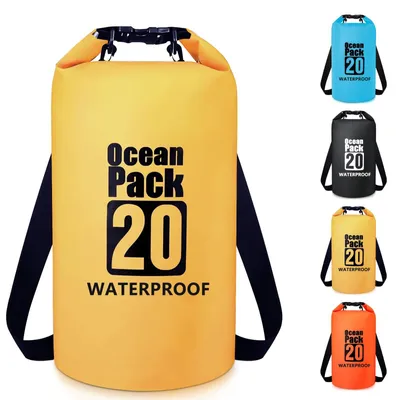 Image de Sac étanche jaune avec bandoulière réglable