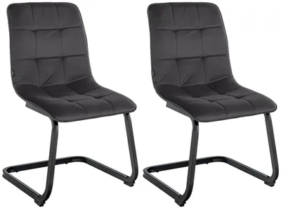 Produktbild von CLP 2er Set Esszimmerstuhl Vermont Samt schwarz
