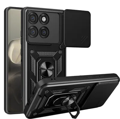 Produktbild von Outdoor Panzer Hülle für Motorola Edge 60 Pro Handyhülle mit Kameraschutz Ringhalter Schwarz