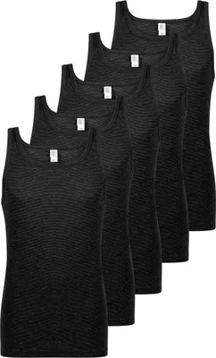 Produktbild von ESGE 5er Pack - Feinripp Jeans Unterhemd / Tanktop Ohne störende Seitennähte, Pflegeleicht, formbeständig und strapazierfähig, Nach traditioneller Meisterverarbeitung für höchste Qualitätsansprüche