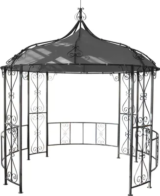 Produktbild von Pergola Almeria, okrągła altana ogrodowa, solidna stalowa rama Ø 3m ~ szary