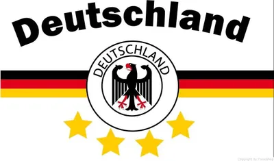 Produktbild von Deutschland 4 Sterne Fahne (D4) weiß 90 x 150cm