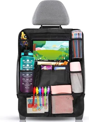 Productafbeelding van Auto-organizer, waterbestendig, autostoelbeschermer met 10 vakken - geschikt voor tablets van 9,7" en 10,5" op de achterbank