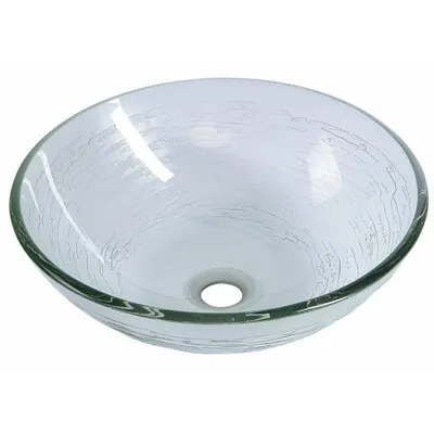 Produktbild von Sapho RIPPLE Glas-Waschbecken zum Aufsetzen Durch. 42cm, klar Glas mit Textur