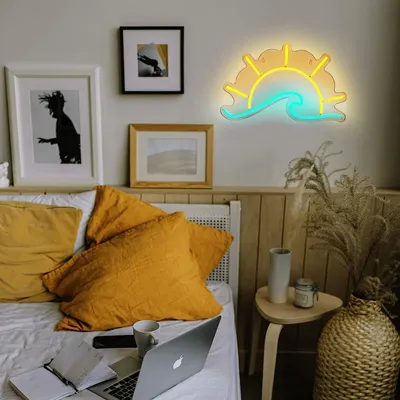 Zdjęcie produktu dla Neonowa lampa ścienna wschód słońca, neonowe lampki nocne USB LED, neonowe światło na imprezę, bar do gier, sypialnia, dekoracja ścienna pokoju dziecięcego
