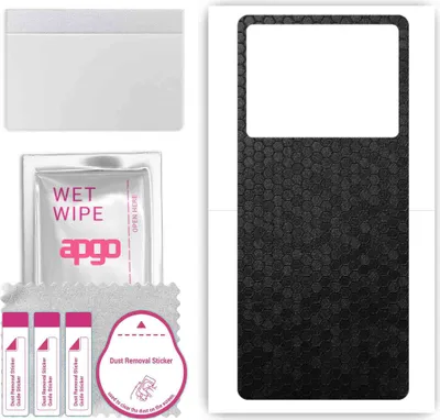 Produktbild von apgo Rückseite Schutzfolie, Skin, kompatibel mit Infinix Note 12 Pro 4G, Hinten Displayschutzfolie aus Vinylfolie, kratzfest, einfache Montage - Schwarze Honigwabe