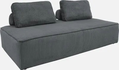Produktbild von sweeek - 2-Sitzer Sessel für ein modulares Sofa - Cordbezug - Dunkelgrau