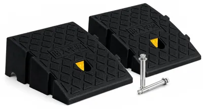 Produktbild von VOUNOT® 2X Bordsteinrampe PP Tragbar Türschwellenrampe 11cm Hoch Schwarz