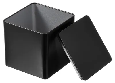 Metall-Aufbewahrungsdose 8,5 cm, schwarz, mit Deckel