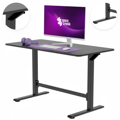 Produktbild von Pneumatisch höhenverstellbarer Schreibtisch SPEO101 120x60cm Schwarz