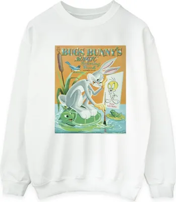 Produktbild von Looney Tunes - "Bugs Bunny Colouring Book" Sweatshirt für Herren BI34052 (M) (Weiß)