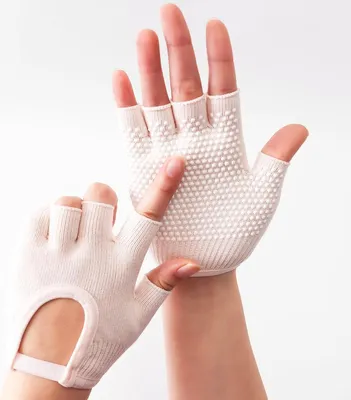 Immagine prodotto di Guanti da yoga da donna Guanti da yoga antiscivolo Guanti da allenamento traspiranti Guanti sportivi antiscivolo con puntini in silicone - Azzurro