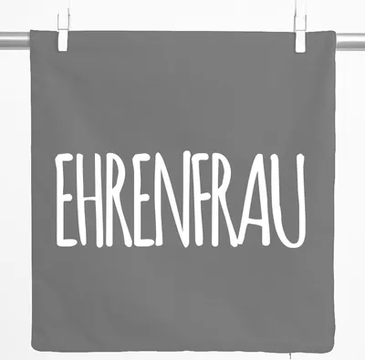 Produktbild von Huuraa Kissenbezug Ehrenfrau Jugendwort 40x40cm Steel Grey Baumwolle Dekokissenbezug Geschenkidee