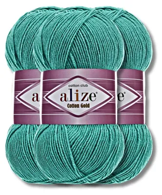 Produktbild von Alize 3x 100g Baumwolle Gold Wolle, Uni, Häkeln, Stricken (610)