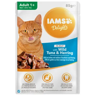Immagine prodotto di IAMS Delights tonno e aringa in gelatina 85 g