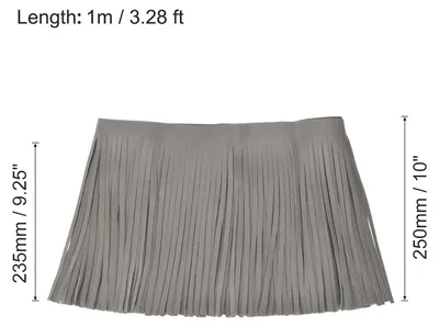 Produktbild von 1 Yard 10 Zoll Kunstleder Fransenbesatz Doppelseitige Leder-N?hquaste Fransen fš¹r DIY N?hen Kleid Handwerk Rock Dekoration, Grau