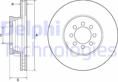 Produktbild von 2x DELPHI Bremsscheibe BG4679C passend für MERCEDES-BENZ VARIO Kasten/Kombi 70mm