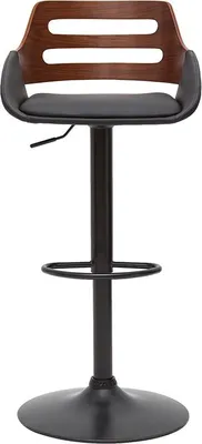 Produktbild von Miliboo - Design-Barhocker höhenverstellbar schwarz und Walnuss PERNIK