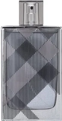 A product shot of a Burberry Brit Men eau de Toilette bottle.