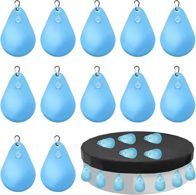 Imagen del producto de Pesos para cubiertas de piscinas, forma de gota, 12 unidades, con ganchos, para piscinas desmontables