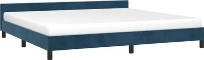 Produktbild von vidaXL Bettgestell ohne Matratze Dunkelblau 200x200 cm Samt