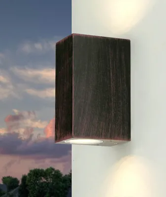 Immagine prodotto di Lampada da parete per esterno casa giardino IP44 marrone GU10 alluminio moderna lampada da parete per esterno