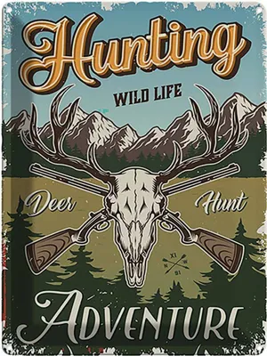 Produktbild von vianmo Blechschild 40x30 cm Hunting wild life adventure Dekoration