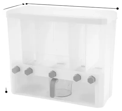Image de Distributeur de muesli, organiseur à 5 compartiments, capacité de 15 kg, BLANC