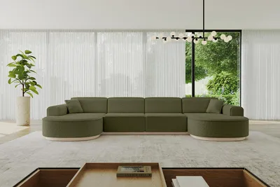 Produktbild von ALTDECOR Ecksofa in U-Form MARI-U2-v1 - 388x171x83 cm Grün - Corner Sofa Bett Eckcouch Couch L-Form Wohnlandschaft Cauchsofa